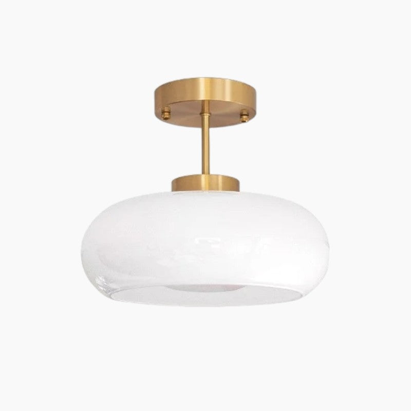 Elegante Glas- und Kupfersuspension mit E27-Glühbirne – Skandinavisches modernes Design