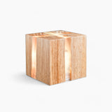 Lámpara moderna de noche de madera con diseño crujiente, iluminación LED elegante y conexión G4
