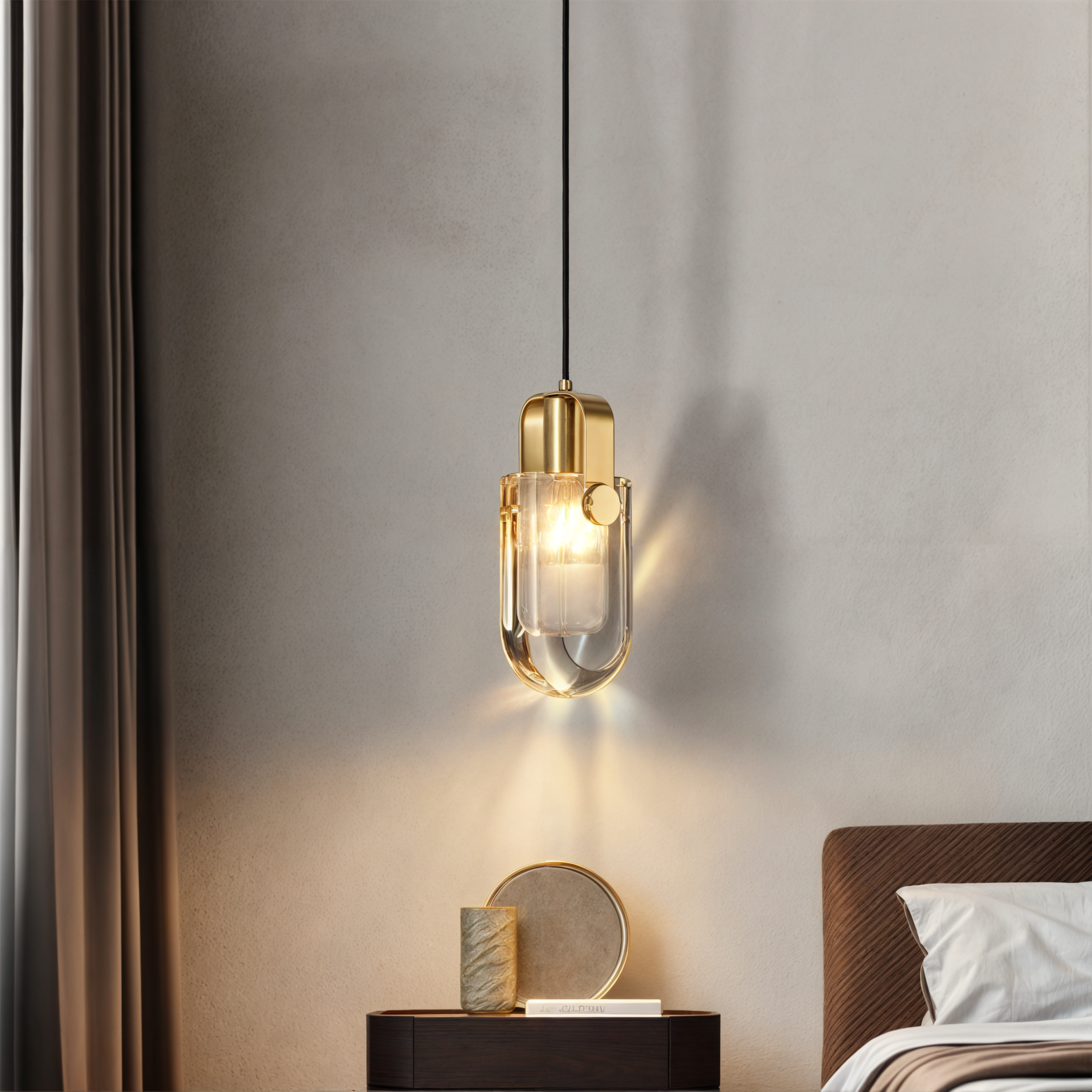 Moderne goldener Kristall-Anhänger-Leuchte – Eleganz aus Kupfer und Glas für Ihr Zuhause