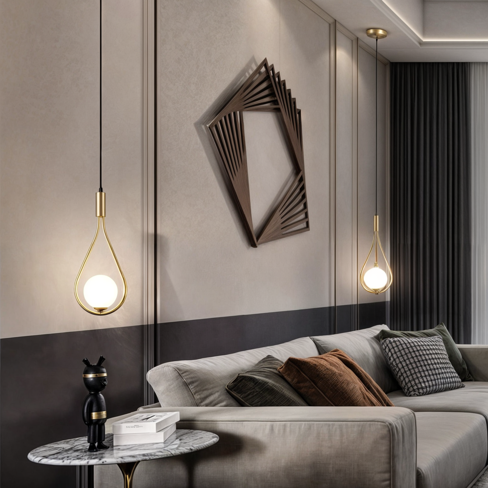 Moderne Nordische Aufhängung aus Eisen und Glas mit elegantem verstellbarem Design