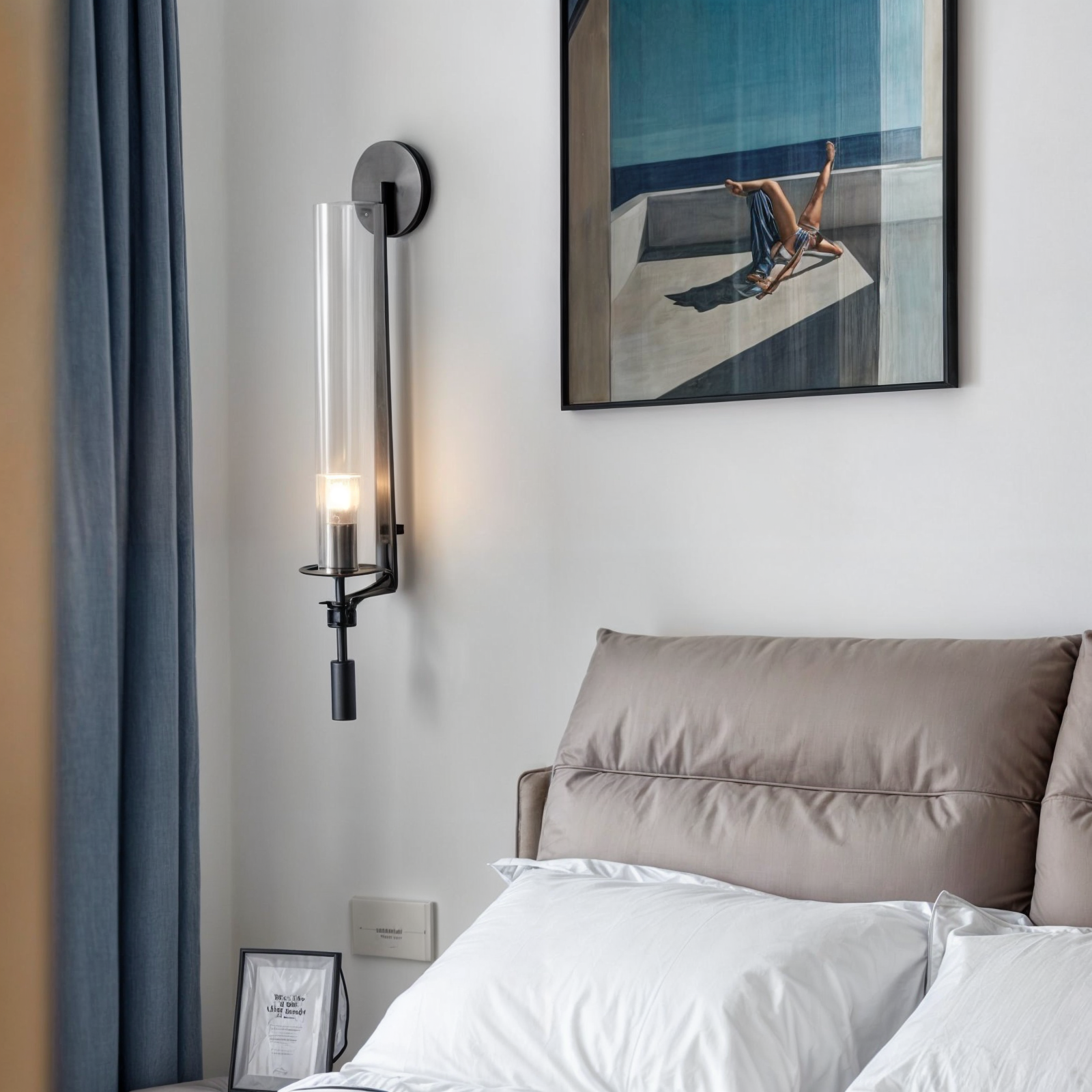 Nördliche Wandapplikation aus Metall und Glas mit E27-Fassung, kompatibel mit 90-260V und integriertem LED