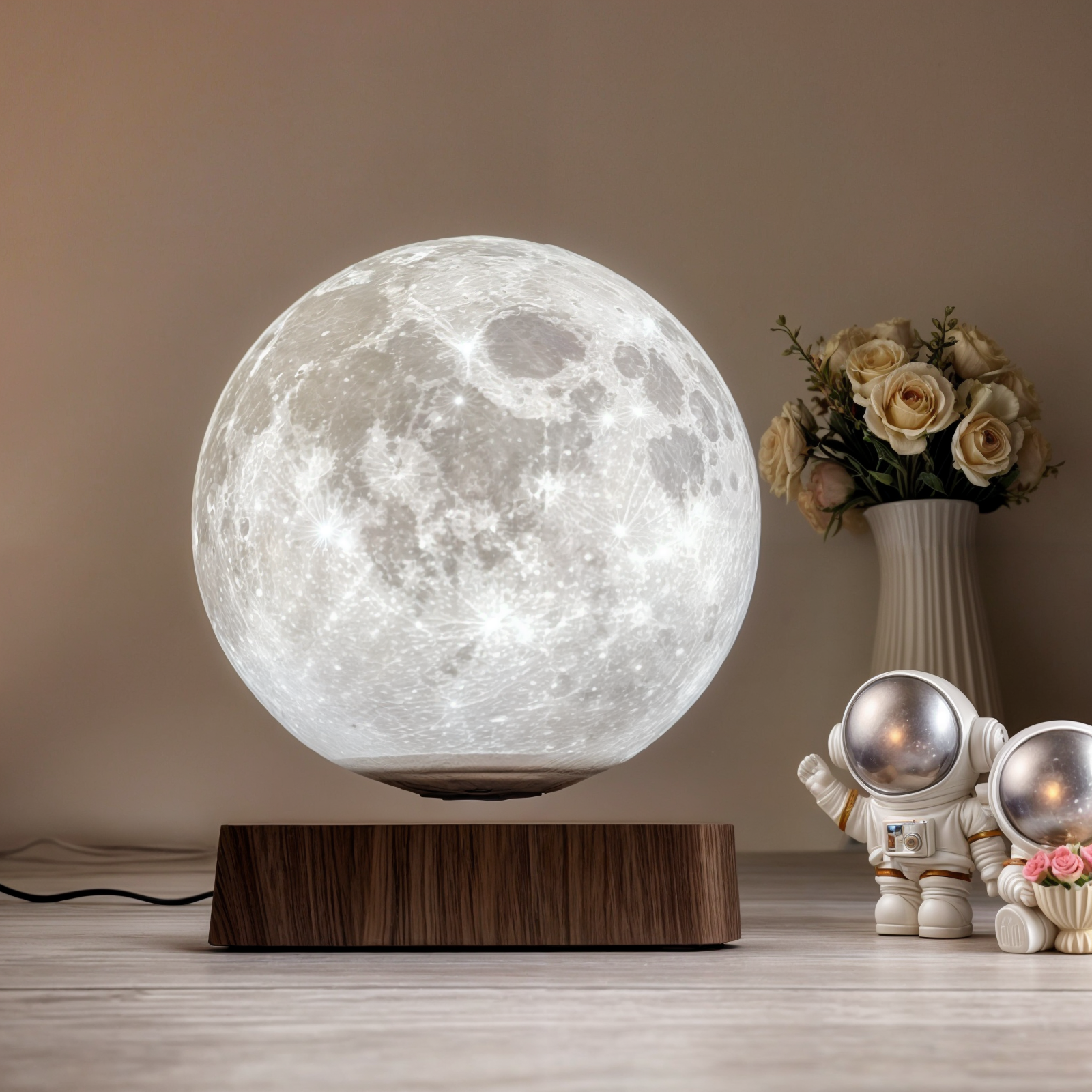 Innovative schwebende Mondlampe | 3D LED-Licht mit Touch- und Fernbedienung, Magnetische Levitationseffekt