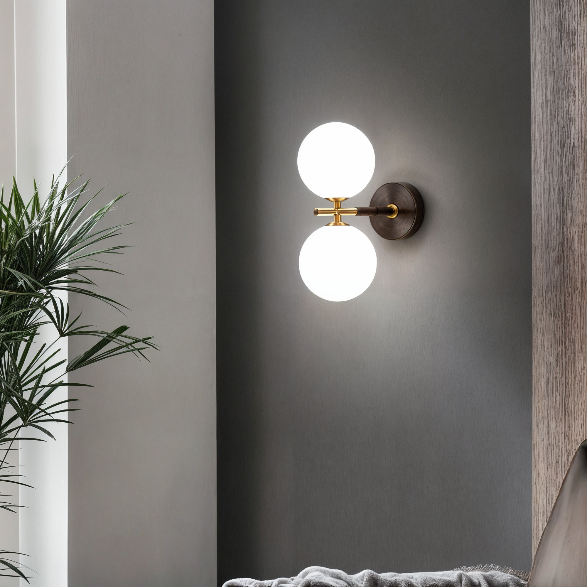 Modernes Wanddekoration aus Kupfer mit Lichter | G9 LED Hängeleuchte mit modernem Design