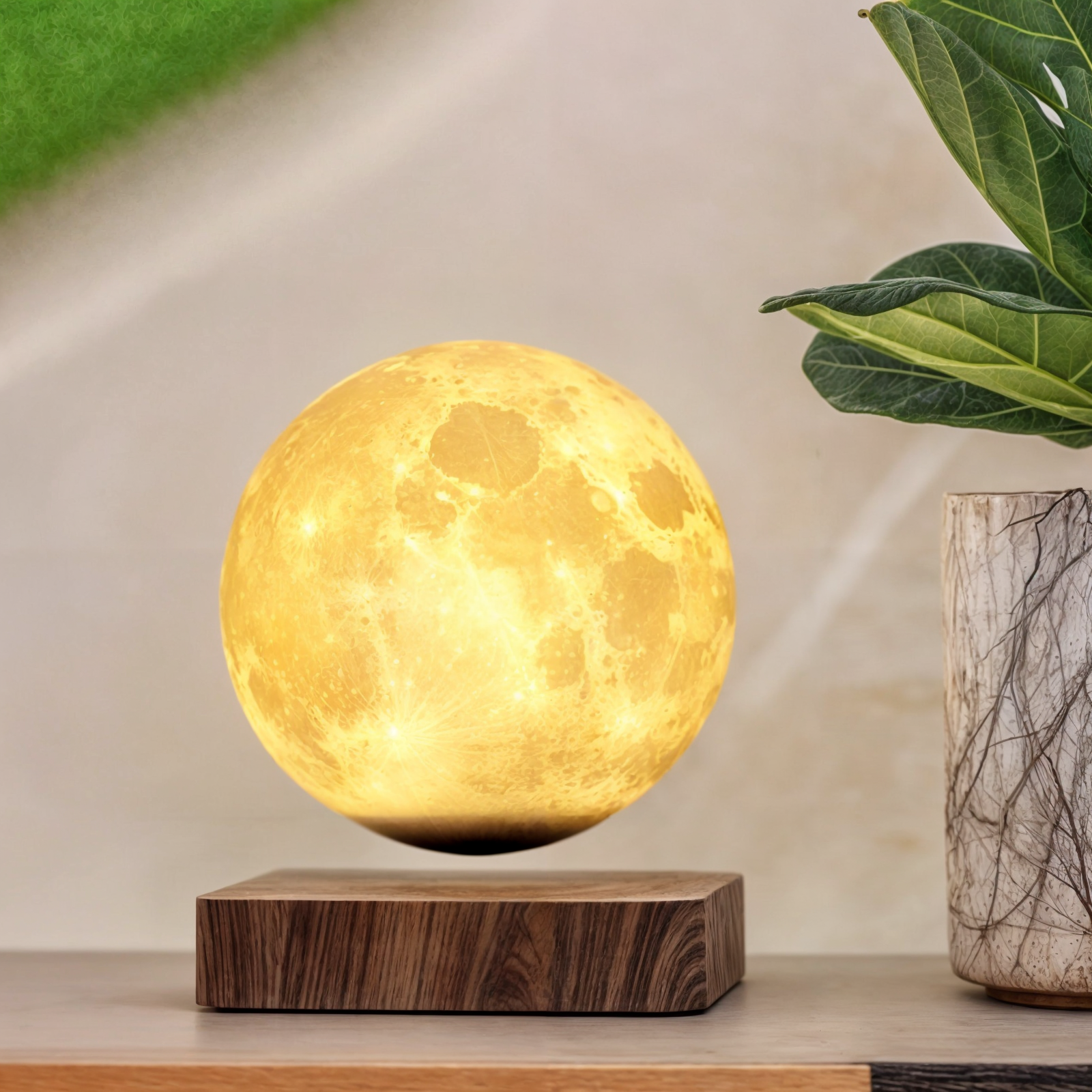 Innovative schwebende Mondlampe | 3D LED-Licht mit Touch- und Fernbedienung, Magnetische Levitationseffekt