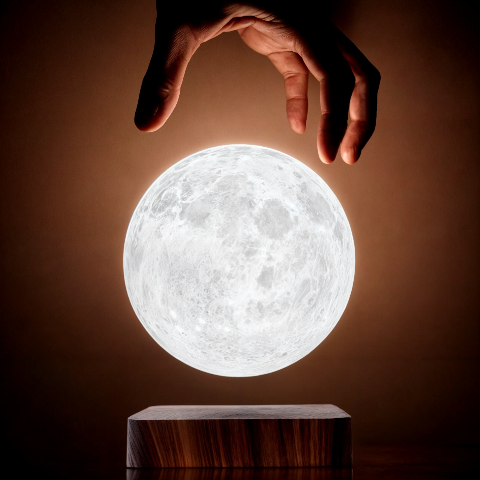 Innovative schwebende Mondlampe | 3D LED-Licht mit Touch- und Fernbedienung, Magnetische Levitationseffekt
