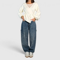 Damen Weite Hose - High-Waist-Hose