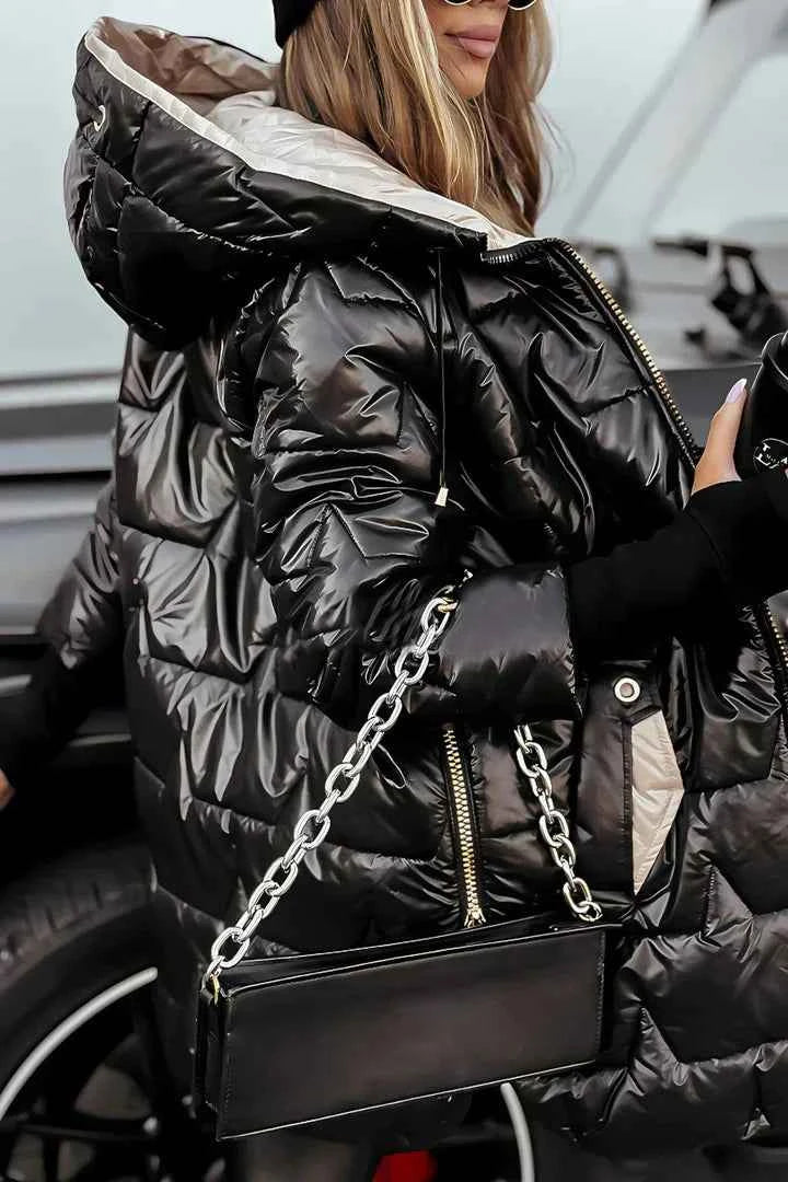 Jacqueline Damen: Eleganter Damenmantel mit Kapuze