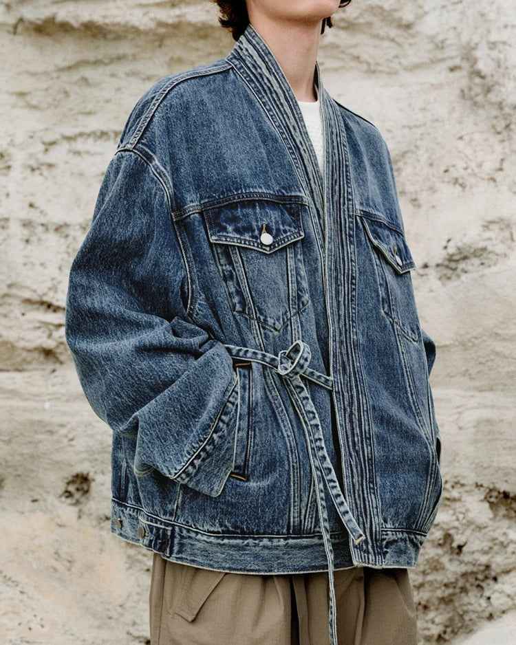 Kimono Denim Jacke - Stylische und Trendige Freizeitbekleidung