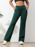 Pantaloni sportivi elasticizzati comodi da donna in tinta unita per un look attivo e alla moda