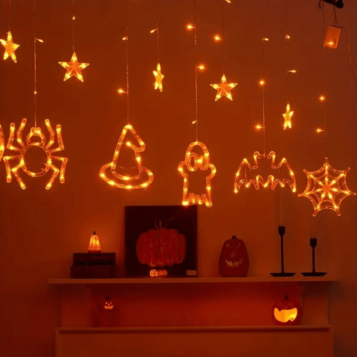 GlowFrights - Magische Geister- und Fledermaus-Halloween-Lichterketten für festliche Dekoration