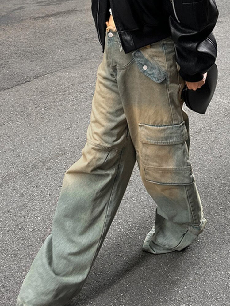 Jeanne | Stilvolle gewaschene Cargo-Jeans für Damen für einen bequemen und trendigen Look