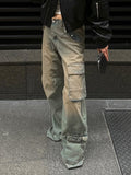 Jeans cargo lavati e alla moda da donna per un look comodo e trendy