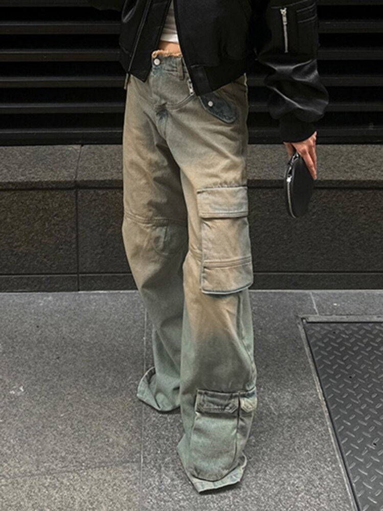 Jeanne | Stilvolle gewaschene Cargo-Jeans für Damen für einen bequemen und trendigen Look