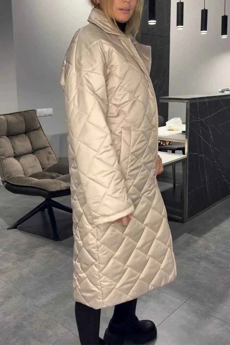 Kendall gequilteter Mantel in mittlerer Länge mit Leopard-Print-Futter