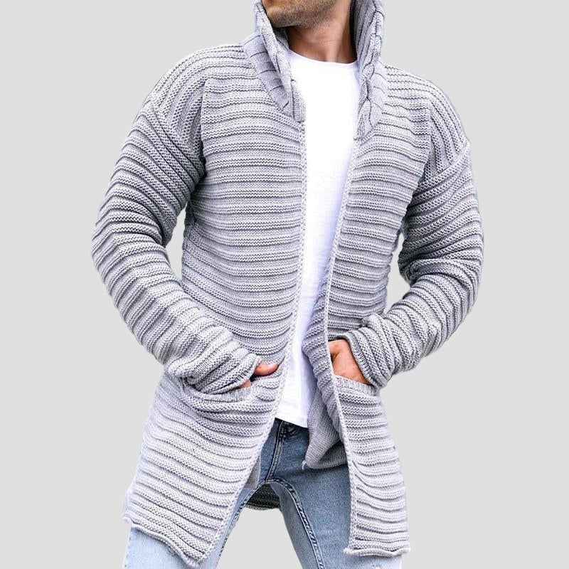 Harrison mittellanger Strickcardigan mit Stehkragen