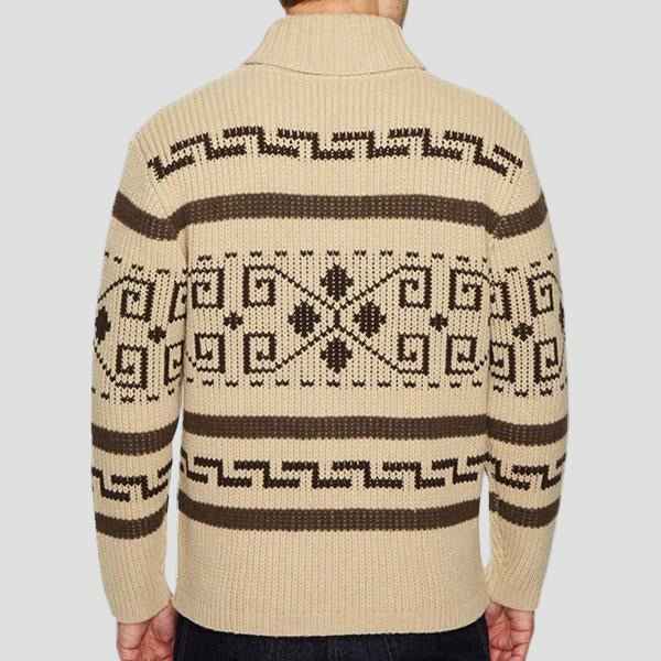 Maxwell Geometrischer Revers-Strickcardigan