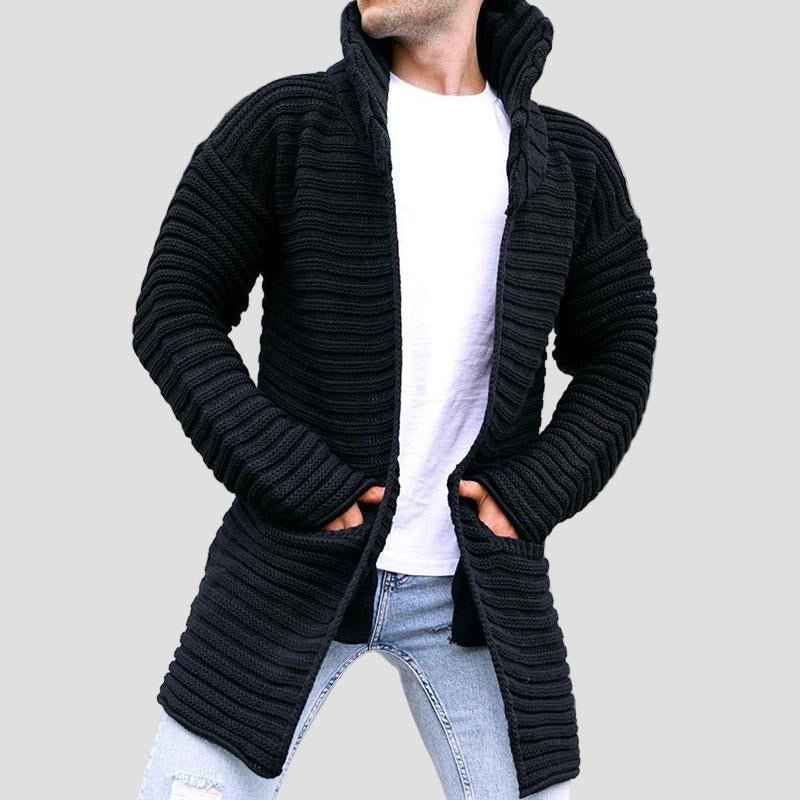 Harrison mittellanger Strickcardigan mit Stehkragen