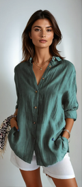 KAIA - Blusa elegante in cotone di alta qualità donna