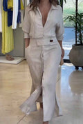 Abito lungo con scollo a V da donna
