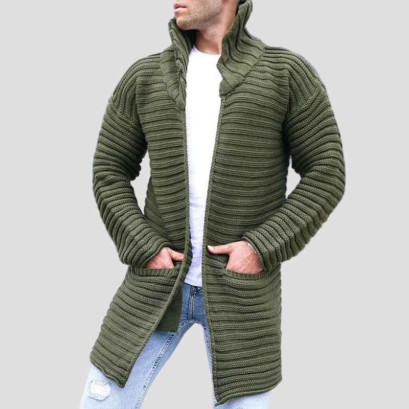 Harrison mittellanger Strickcardigan mit Stehkragen