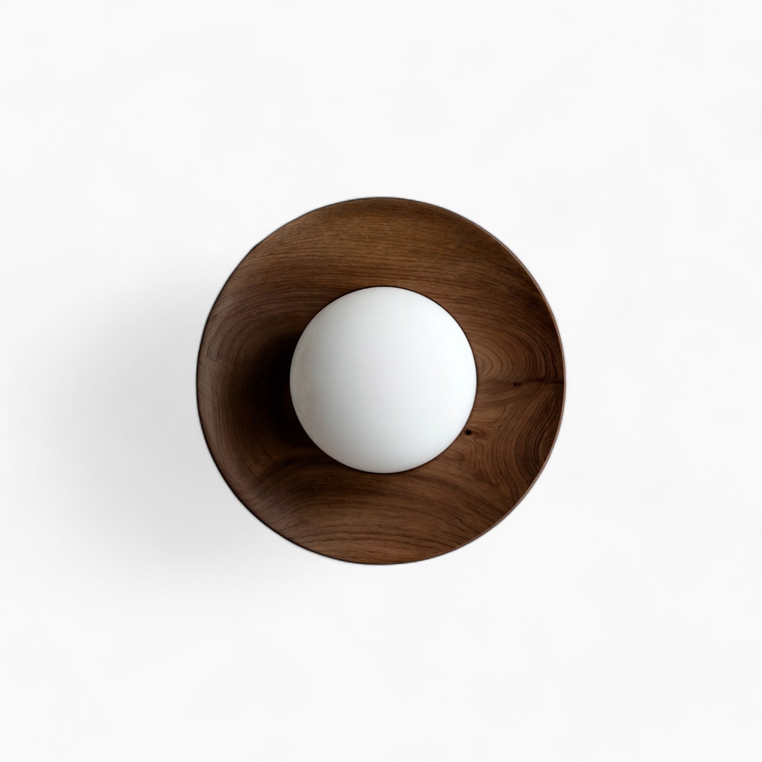 Zeitgenössische Wandapplikation aus Glas mit Holzplatte und eleganter LED-Beleuchtung