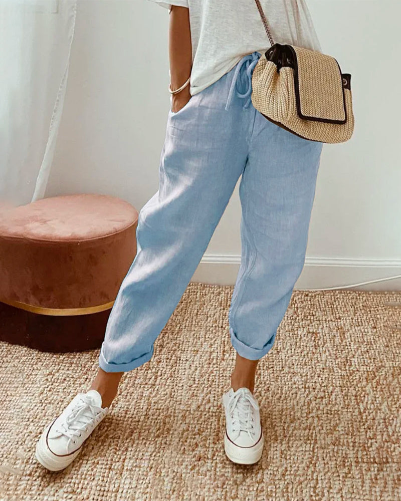 Laura | Elegante Baumwoll- und Leinenhose für einen entspannten und schicken Stil