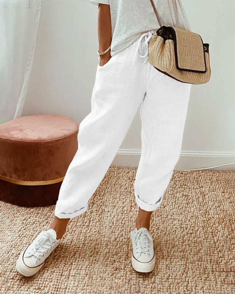 Laura | Elegante Baumwoll- und Leinenhose für einen entspannten und schicken Stil