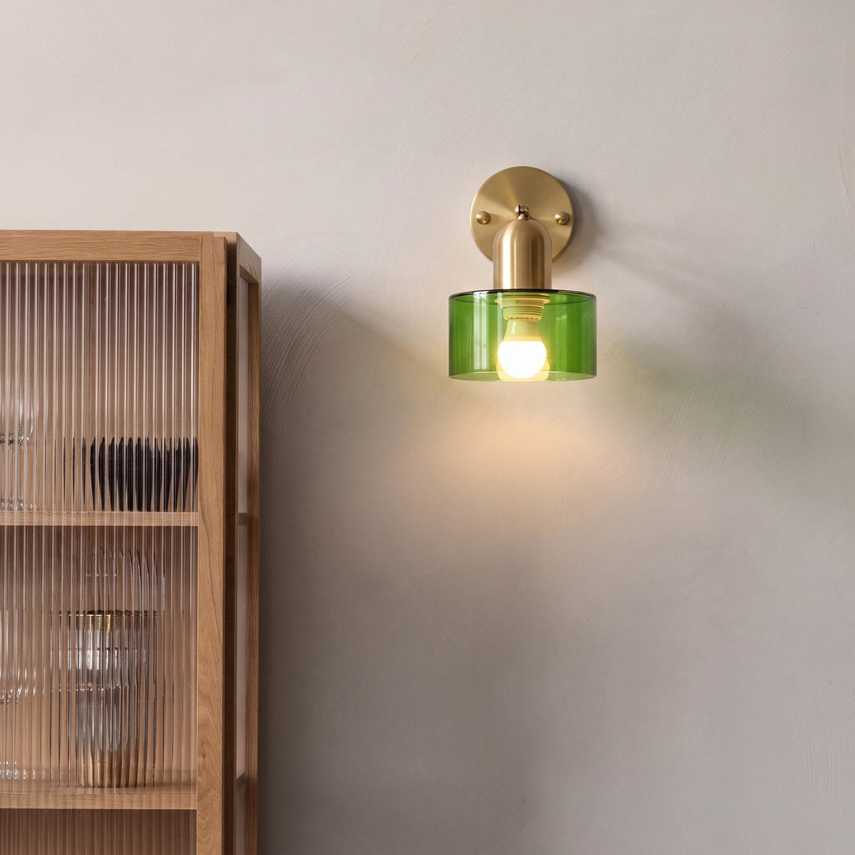 Wandleuchte aus Farbglas im Bauhaus-Stil - Moderne Unterputzlampe