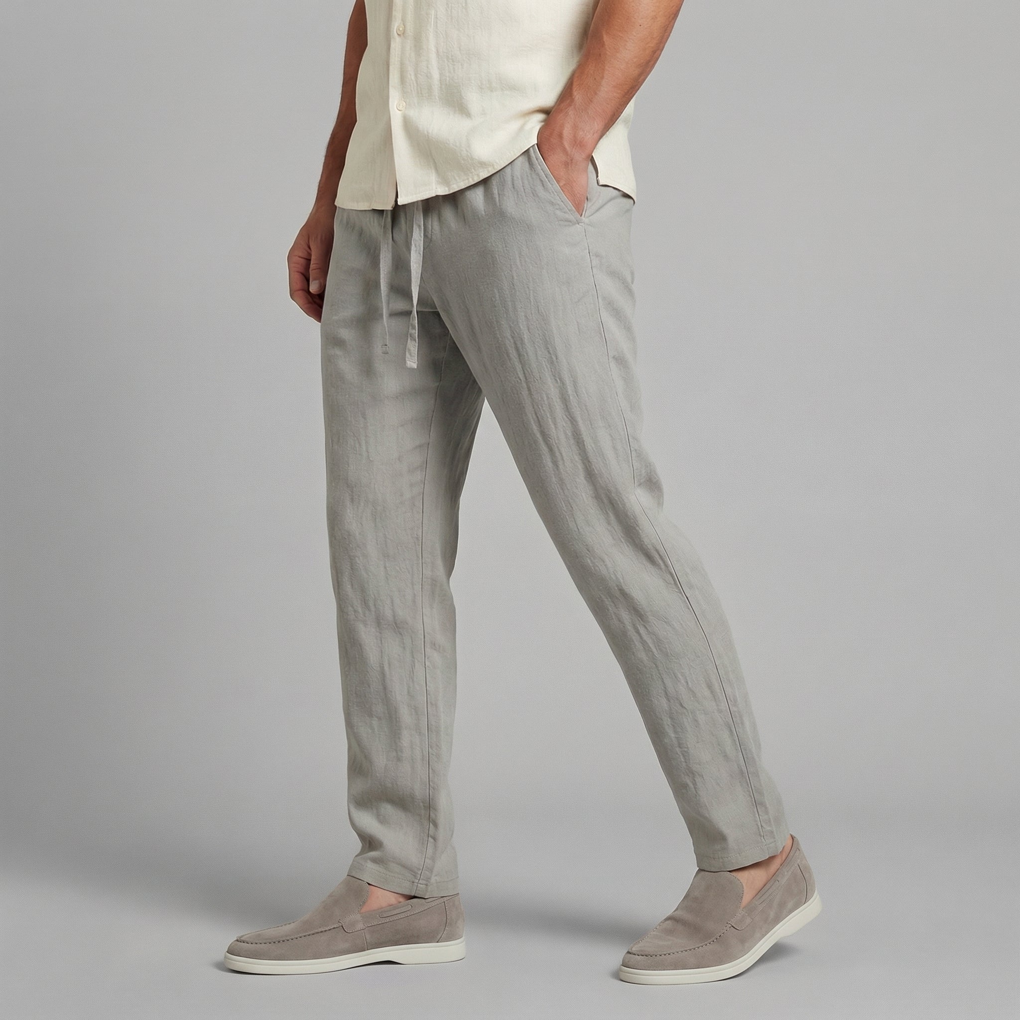 Herren Leinenhose - Weites Bein, legerer Sommer-Komfort