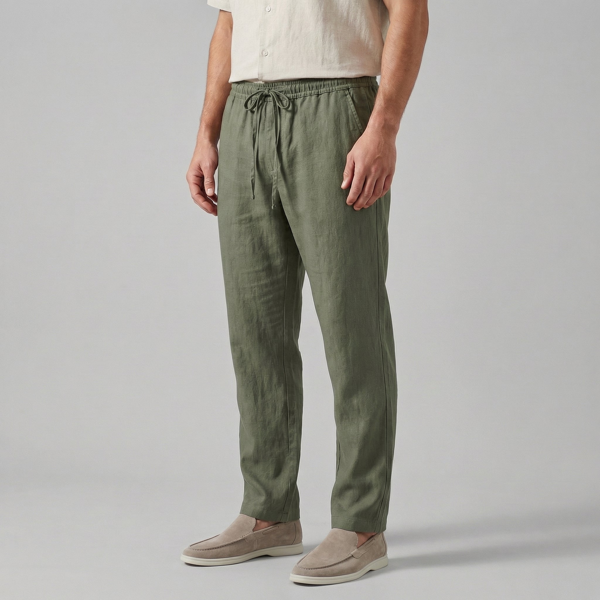 Herren Leinenhose - Weites Bein, legerer Sommer-Komfort