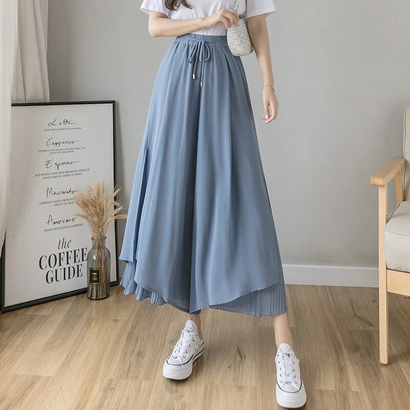 Lise | Eleganter hoch taillierter Chiffonrock mit edlen Falten für Damen