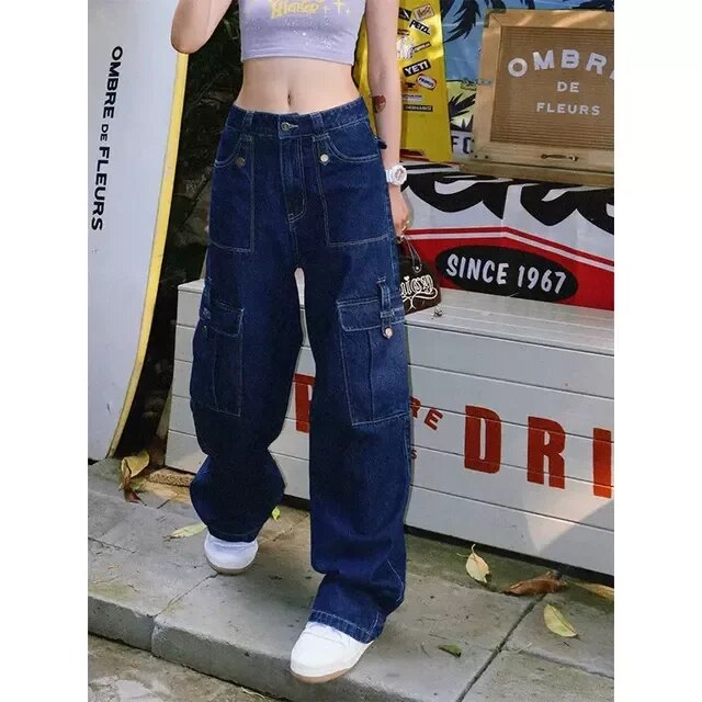 Liv | Trendige Weite Bein Jeans mit Stilvollen Destroyed-Details
