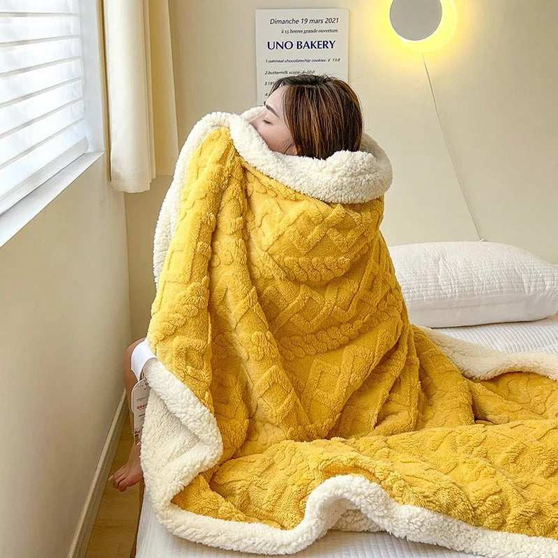 Dicke Lammwoll-Winterdecke - Ultra-Warme Kuscheldecke
