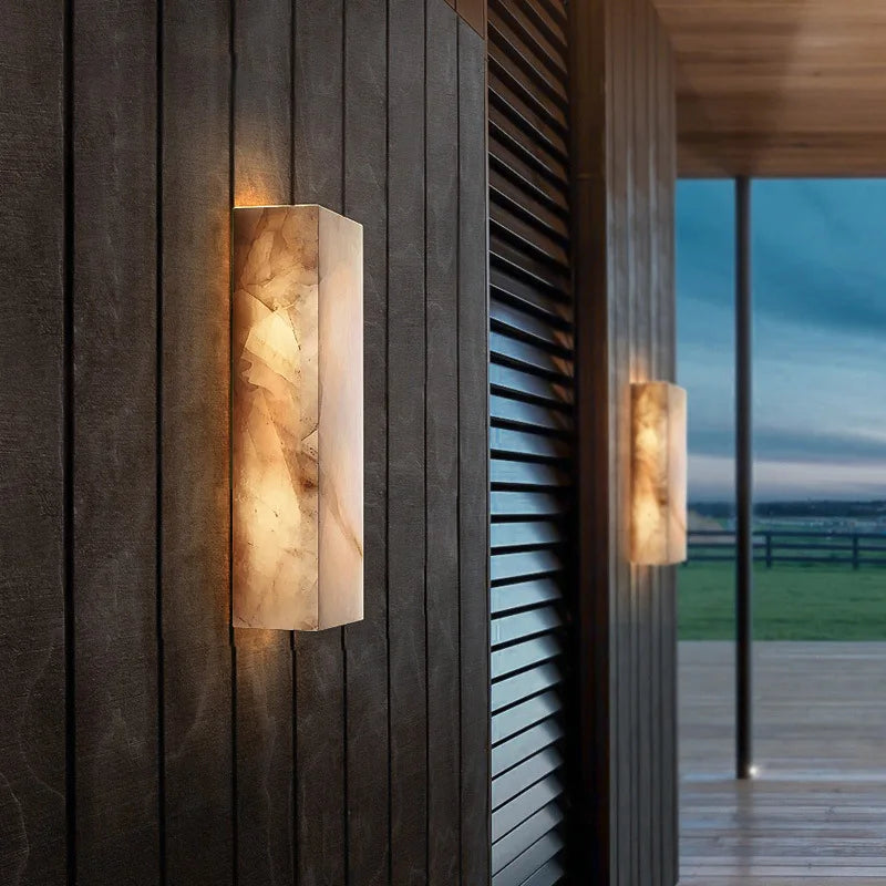 Evania - Moderne wasserdichte LED-Wandlampe für den Außenbereich mit Marmor-Design IP65