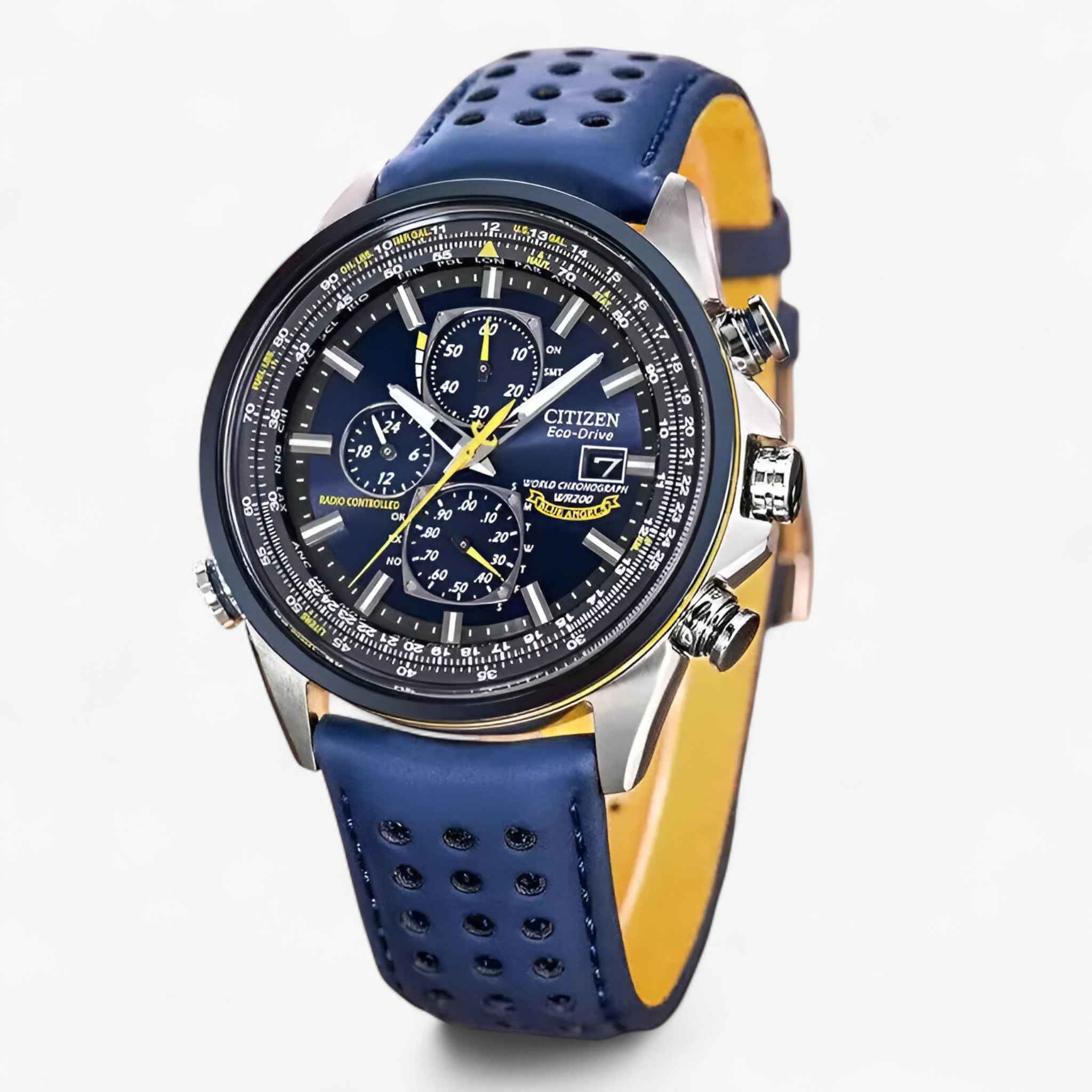 Uhr Cronografo Herr MultiSteel 42mm, Acciaio Argento, Quadrante Blau Elegant