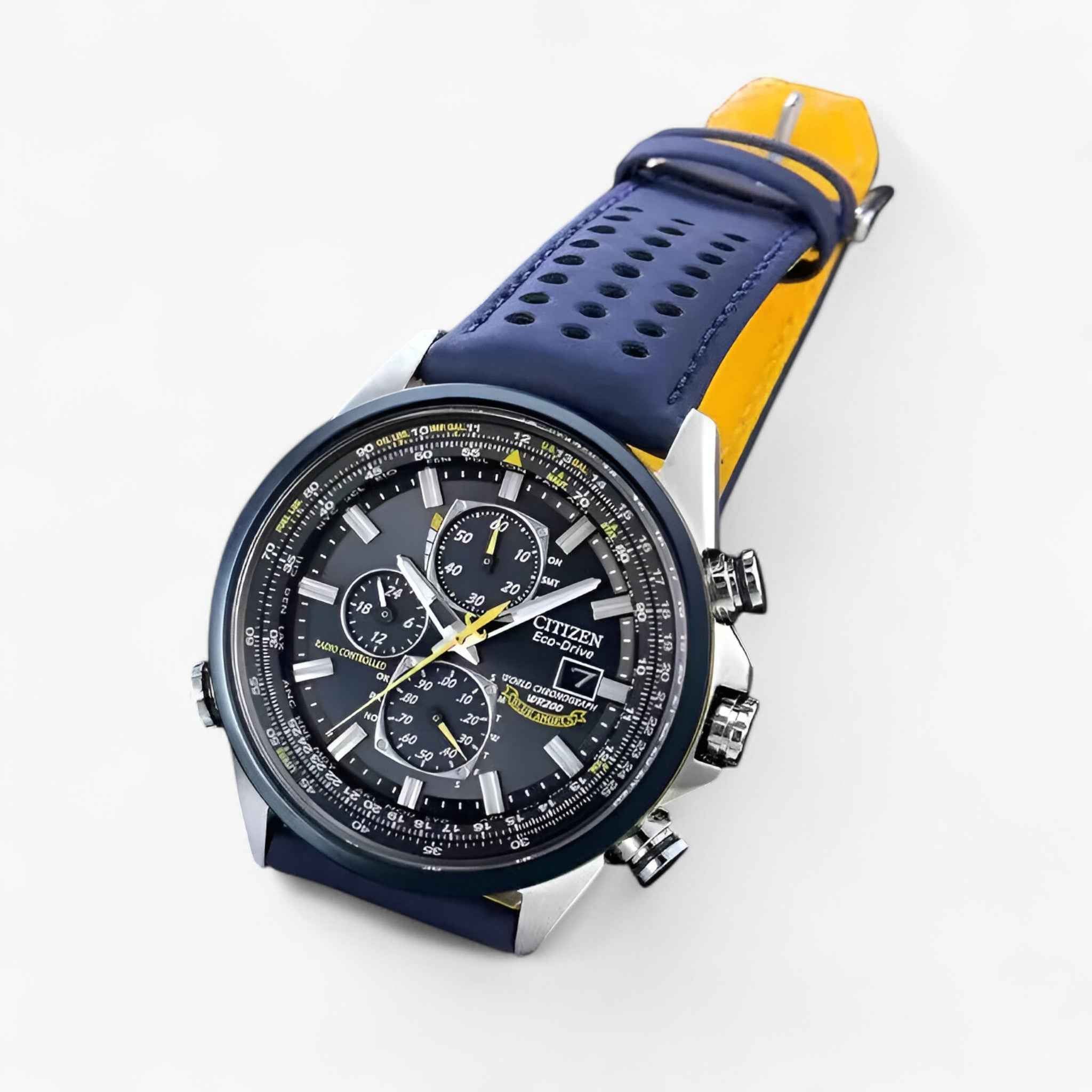 Uhr Cronografo Herr MultiSteel 42mm, Acciaio Argento, Quadrante Blau Elegant