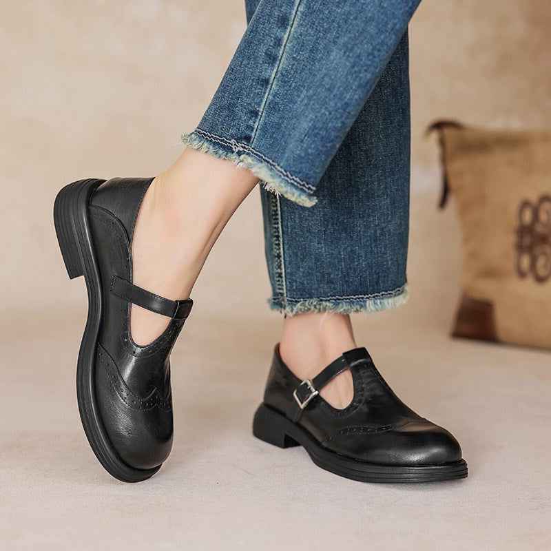 Stylische Leder-Mary-Jane-Schuhe für Damen