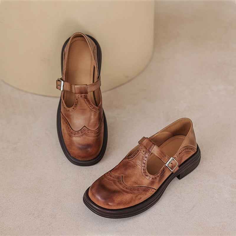 Stylische Leder-Mary-Jane-Schuhe für Damen