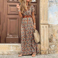 Abito lungo stile Ibiza + cintura GRATIS da donna