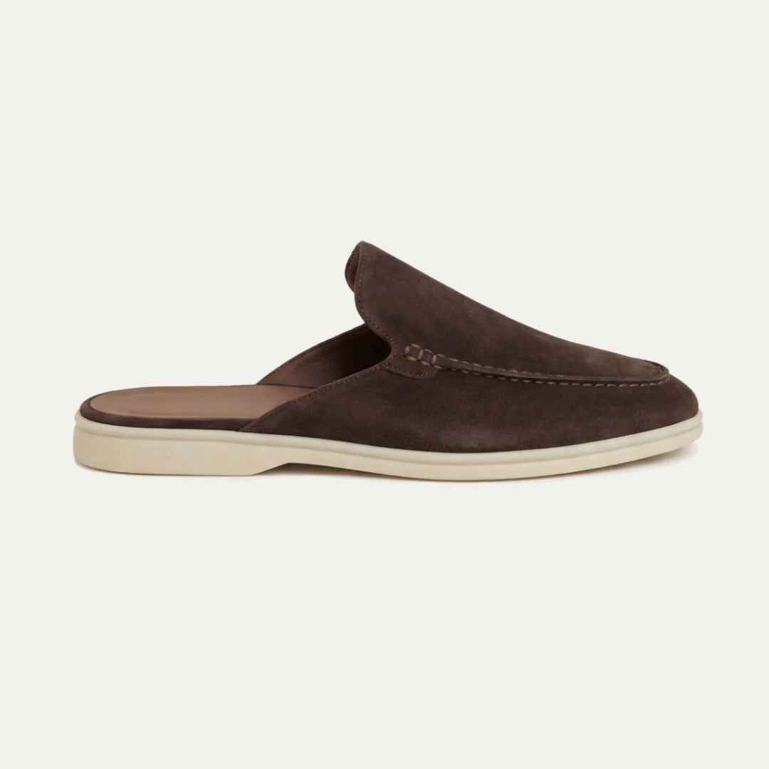 Sandales : Mules homme à enfiler dans Marron foncé
