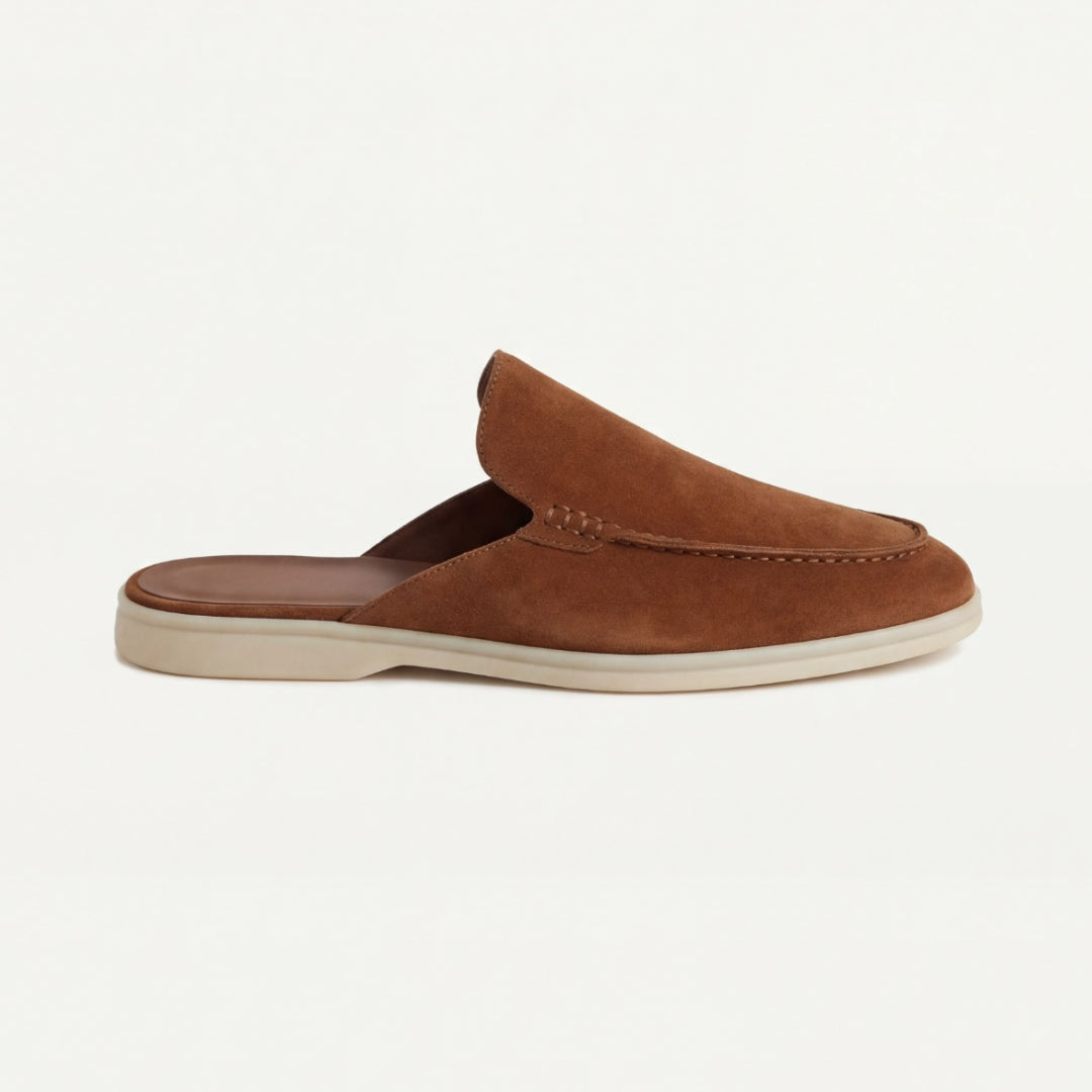 Sandales : Mules homme à enfiler dans Marron