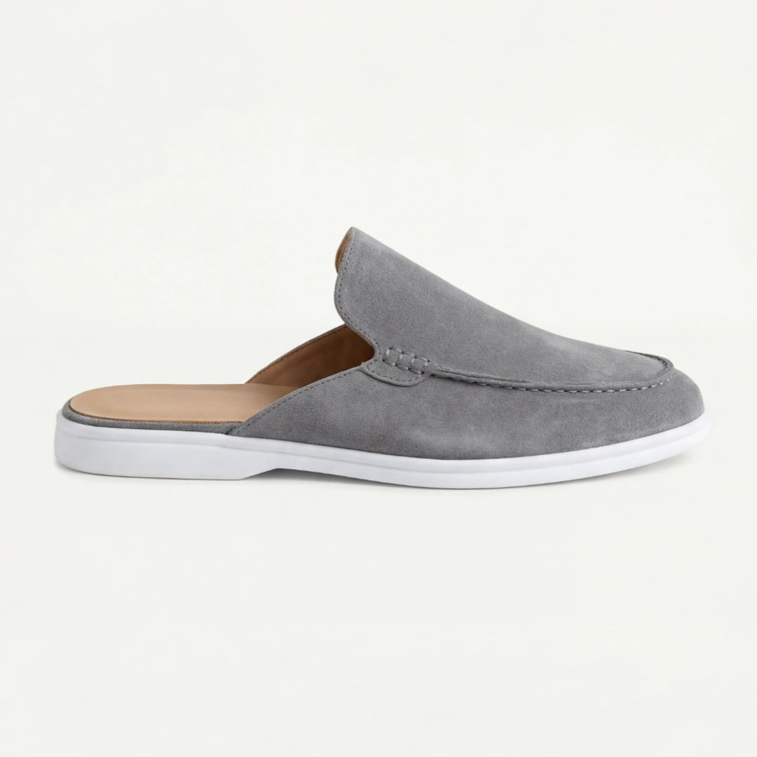 Sandales : Mules homme à enfiler dans Gris