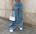 Trendige oversized damejeans cargo-bukser til et moderigtigt look