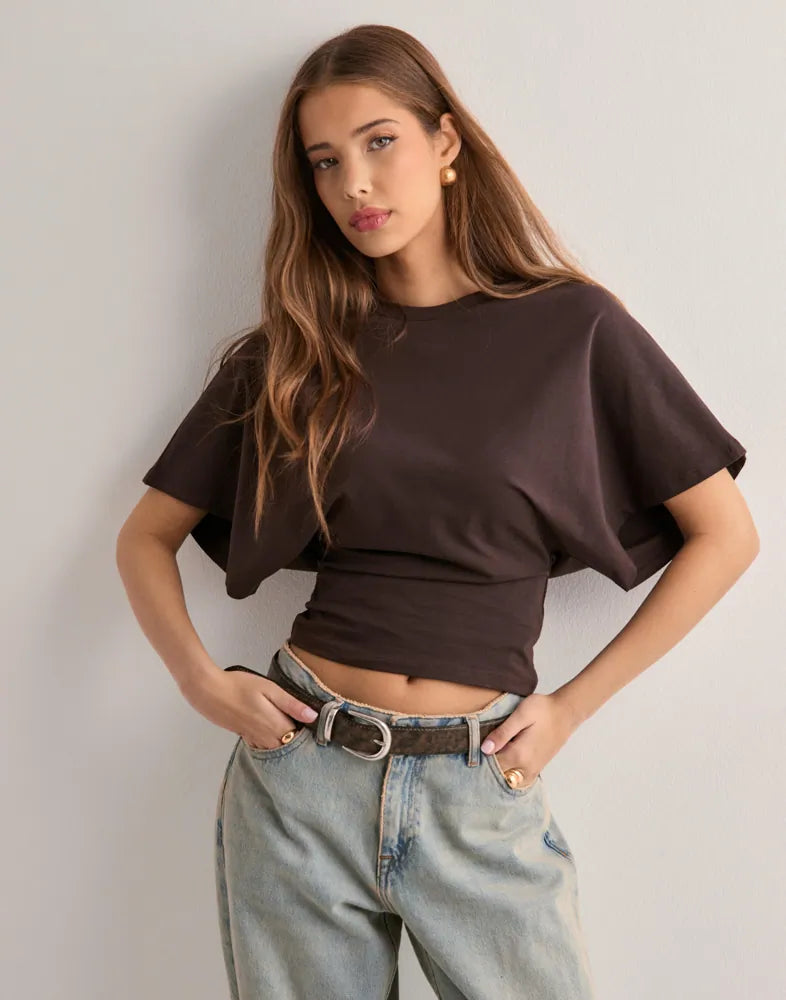 Rachel - T-Shirt mit weiten Ärmeln und Icon-Logo