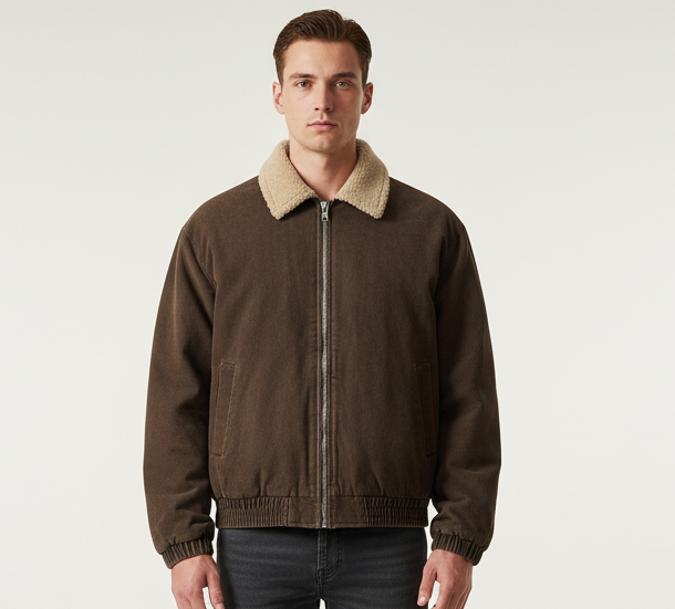 Herren Vintage Polar-Fleecejacke im Streetwear-Stil