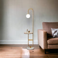 Moderna lampada da terra nordica LED con elegante tavolino rotondo per illuminazione e comfort di stile
