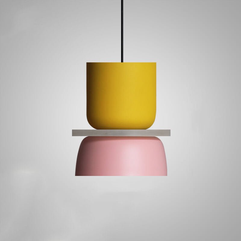 Nordische Metall LED Pendelleuchte Macaron Etagenschirm