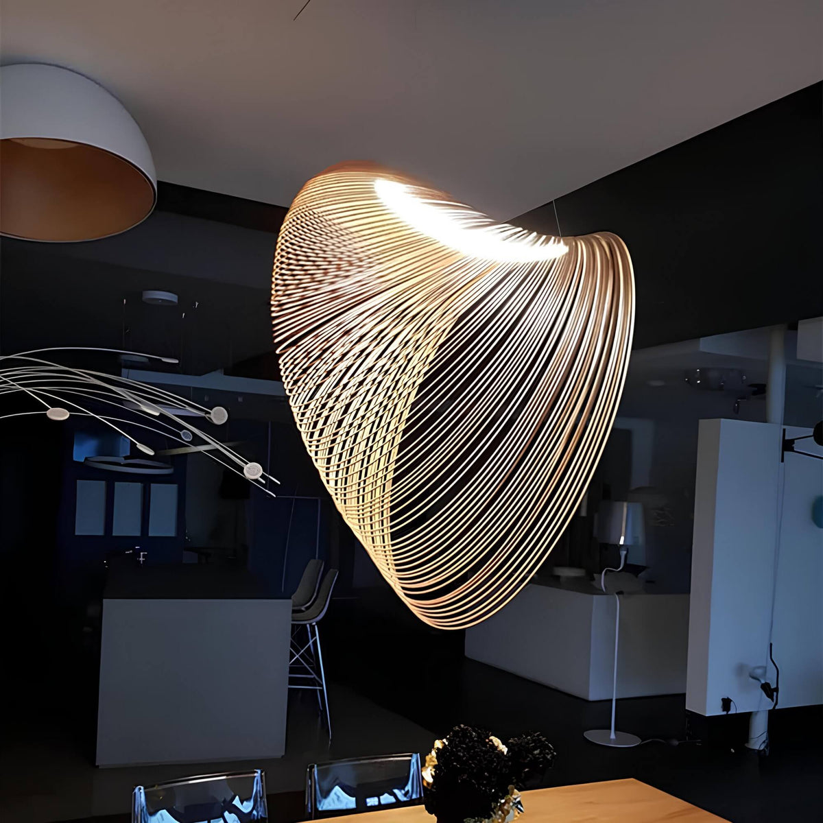 Skandinavische Eichenseil-Pendelleuchte – Modernes minimalistisches Deckenlicht