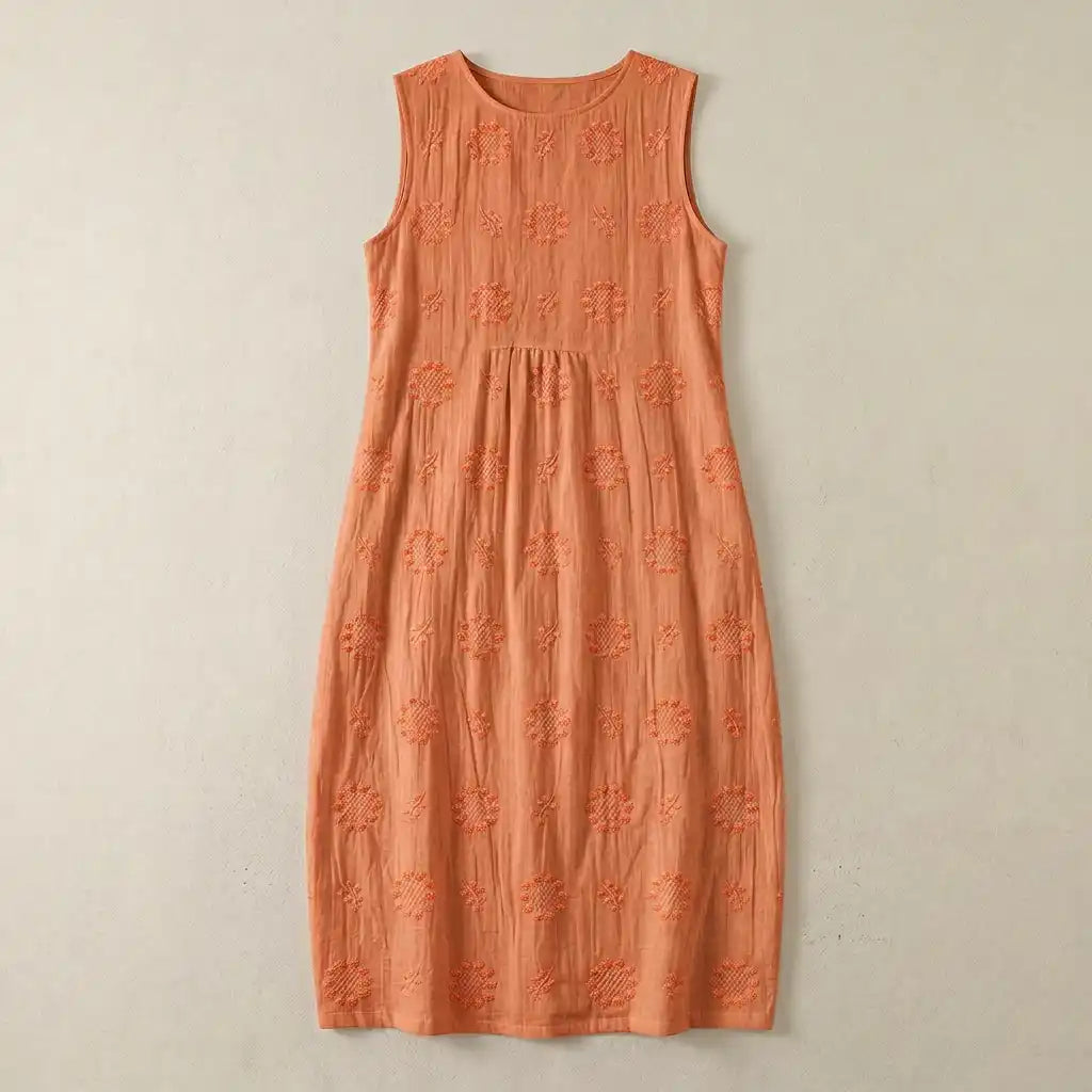 Élodie - Elegantes Oversized-Embroidered ärmelloses Kleid für einen anspruchsvollen Look