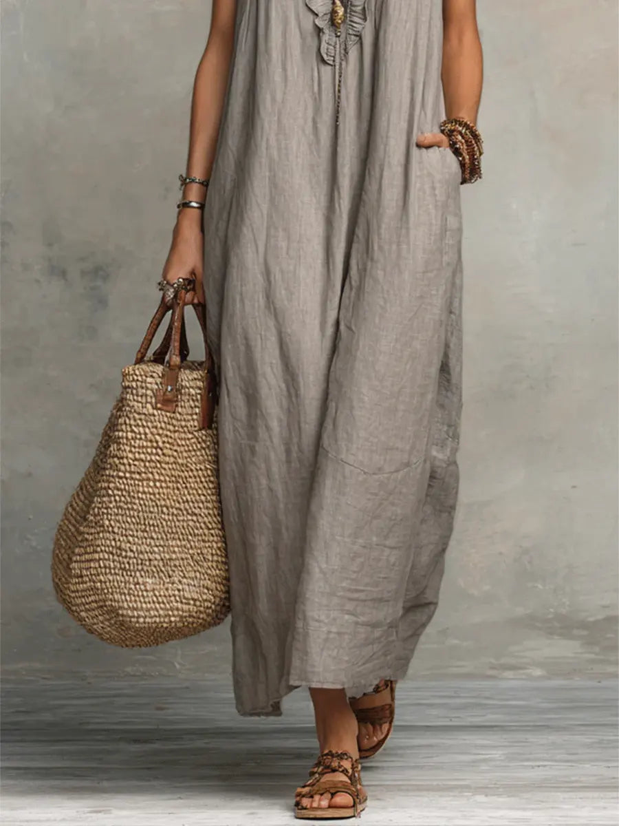 Boho-Kleid Damen, fließend, elegant & luftig mit Taschen